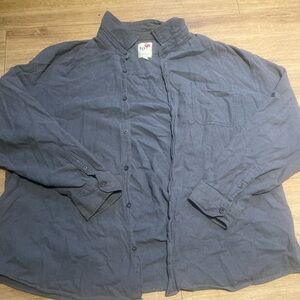 Men's Blue Button-Up Shirt Jacket